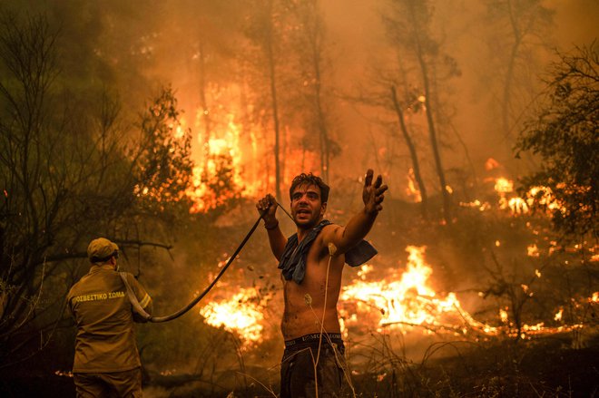 Država se sooča z najhujšim vročinskim valom v zadnjih 30 letih. FOTO: Angelos Tzortzinis/AFP