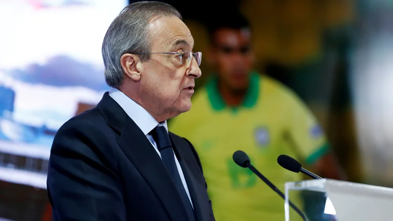 Fotografija: Florentino Perez je zanikal novico, da naj bi Real Madrid izstopil iz španske lige. FOTO: Juan Medina/Reuters