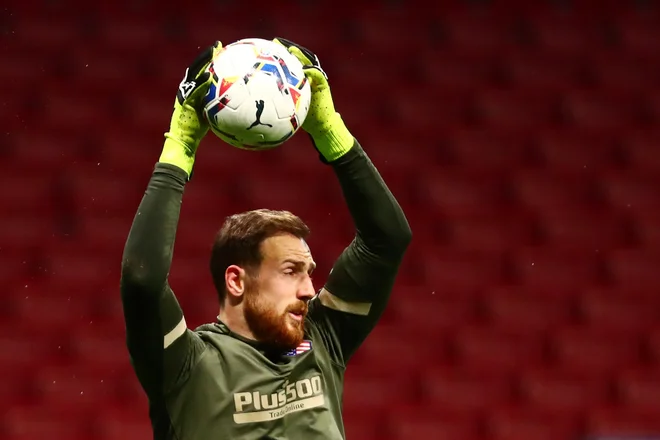 Jan Oblak je imel spet razlog za veselje. FOTO: Sergio Perez/Reuters