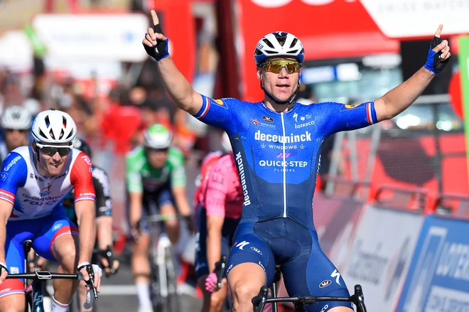 Fabio Jakobsen je po zmagi v 4. etapi favorit tudi pred današnjo preizkušnjo. FOTO: Ander Gillenea/AFP