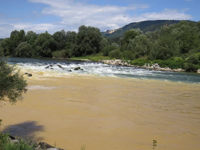 Velike količine blata je včeraj odteklo in zelo onesnažilo Savo. FOTO: Bojan Rajšek/Delo