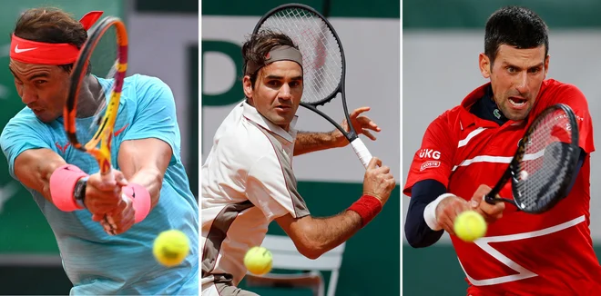 Rafael Nadal (levo), Roger Federer (v sredini) in Novak Đoković (desno) letos ne bodo branili barv evropskega moštva. FOTO: Anne-Christine Poujoulat/AFP