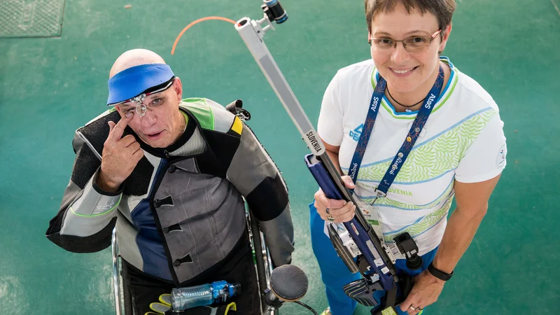 Fotografija: Franc Pinter s trenerko Polonco Sladič na paralimpijskih igrah v Rio de Janeiru leta 2016. FOTO: Vid Ponikvar/Sportida