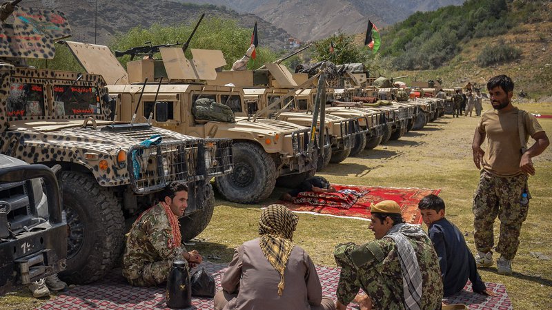 Fotografija: Ostanki afganistanske vojske v Panjširski dolini. FOTO: Ahmad Sahel/AFP
