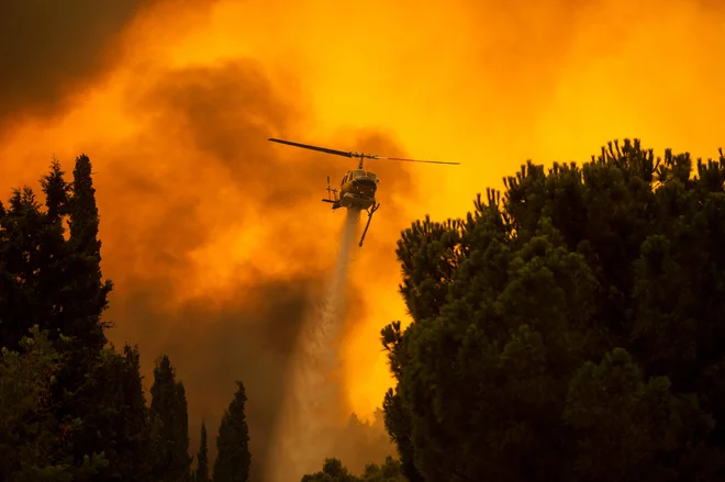 Gozdni požari divjajo po Grčiji. FOTO: Angelos Tzortzinis/Afp