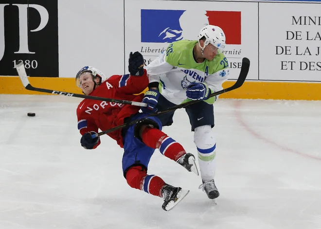 Kot pred štirimi leti v Parizu se bosta spet lahko pomerila Jan Urbas (desno) in Ken-Andre Olimb. FOTO: Grigory Dukor/Reuters