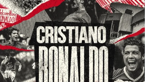 Umetniška fotografija, ki jo je ob potrditvi dogovora z Ronaldom objavil angleški velikan. FOTO: Manchester United/Twitter