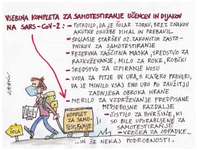 Gremo v šolo! KARIKATURA: Marko Kočevar