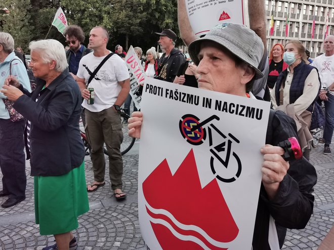 Vseslovenski protest proti fašizmu in neonacizmu. FOTO: Jože Suhadolnik/Delo