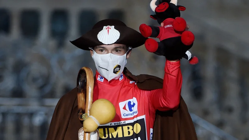Fotografija: Primož Roglič na Vuelti še nikoli ni bil tako prepričljiv kot letos. FOTO: Miguel Riopa/AFP