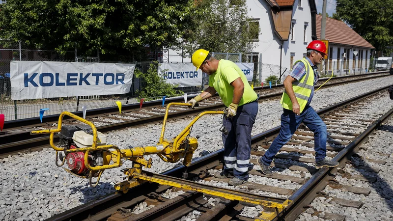 Fotografija: Izvajalci gradbenih del na notranjski progi so konzorcij Kolektor Koling, SŽ ŽGP, GH Holding, Pomgrad in CGP. FOTO: Jože Suhadolnik/Delo