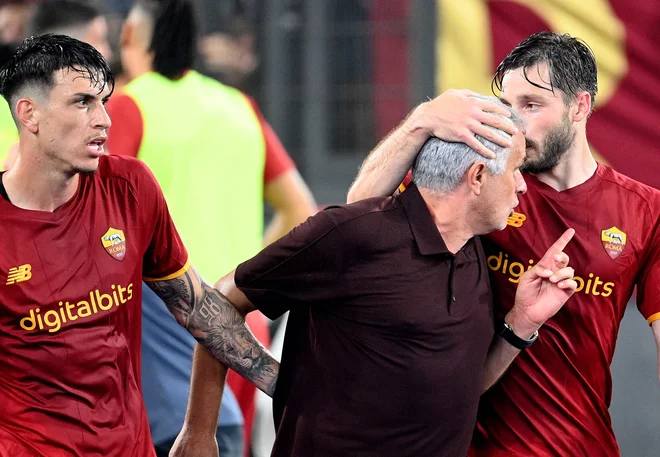 Jose Mourinho in Roma sta na začetku sezone v odlični formi v italijanskem prvenstvu. FOTO: Vincenzo Pinto/AFP