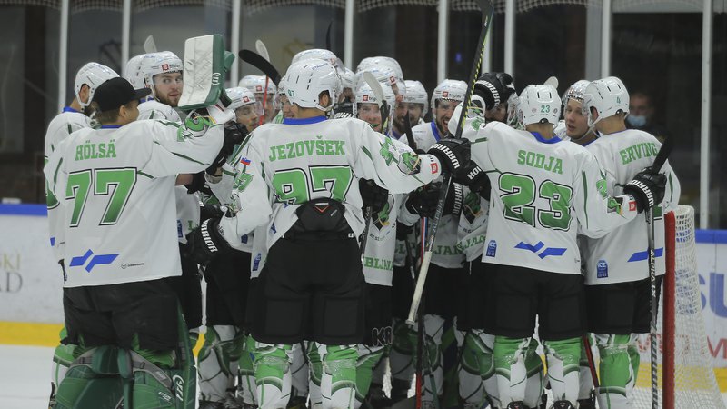 Fotografija: Zmaji so za uvod v sezono osvojili slovenski pokal, zdaj je pred njimi prestiža ICEHL. FOTO: Jože Suhadolnik/Delo