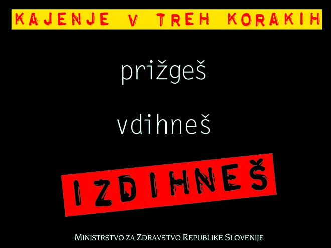 Kajenje v treh korakih za Ministrstvo za zdravstvo Republike Slovenije Foto arhiv Futura DDB