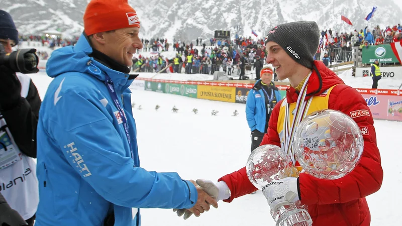 Fotografija: Gregor Schlierenzauer je užival tudi v Planici, kjer je leta 2013 potrdil svojo drugo zmago v skupnem seštevku svetovnega pokala. FOTO: Matej Družnik/Delo