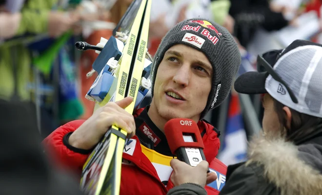 Gregor Schlierenzauer se je – kot je rad poudaril – že od nekdaj odlično počutil v Sloveniji. FOTO: Matej Družnik/Delo