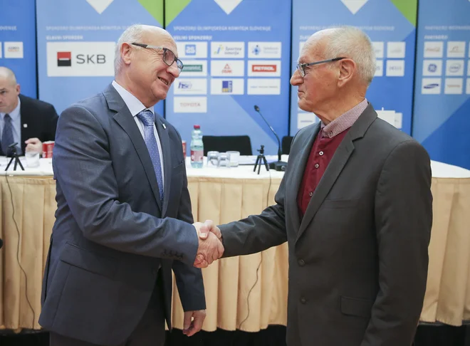 Bogdan Gabrovec in Miro Cerar sta nagovorila najmlajše že zjutraj v Tivoliju. FOTO: Jože Suhadolnik