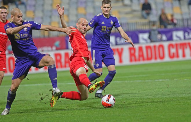 Ognjen Mudrinski (levo) si je pripisal prvi gol v majici Maribora. FOTO: Tadej Regent