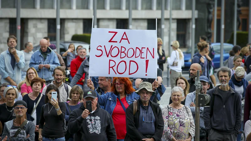 Fotografija: Protest nasprotnikov PCT ukrepov. FOTO: Jože Suhadolnik/Delo