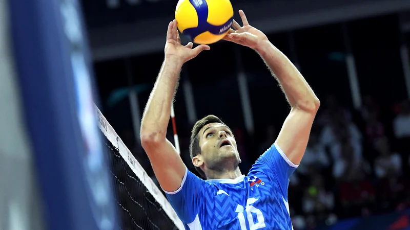 Fotografija: Gregor Ropret je na eurovolleyju spet dokazal svojo vrhunsko kakovost. FOTO: Piotr Sumara/CEV
