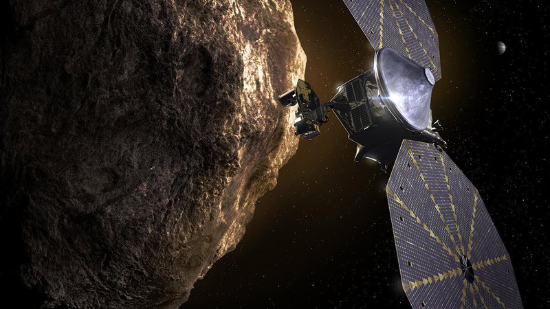 Fotografija: Enemu od izbranih asteroidov se bo sonda približala že v glavnem asteroidnem pasu, drugi spadajo v skupino Trojanskih asteroidov. FOTO: Nasa Goddard