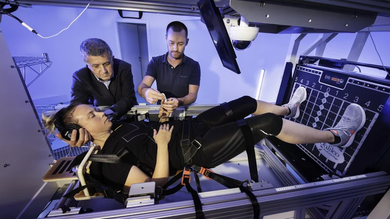 Fotografija: Laboratorij za gravitacijsko fiziologijo Instituta Jožef Stefan je eden izmed treh Esinih centrov s človeško centrifugo. FOTO: Katja Bidovec in Arne Hodalič