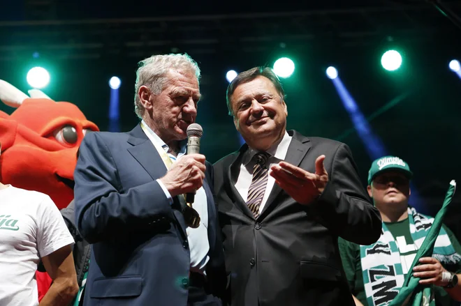 Milan Mandarić in Zoran Janković sta bila poredkoma na skupnem bregu. FOTO: Uroš Hočevar/Delo