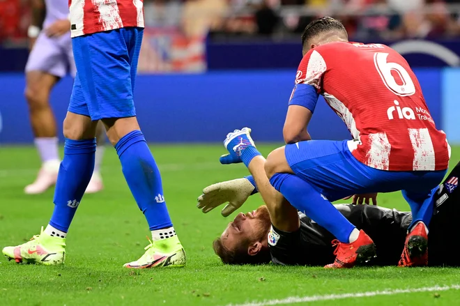 Jan Oblak je še enkrat več ohranil mrežo nedotaknjeno. FOTO: Javier Soriano/AFP