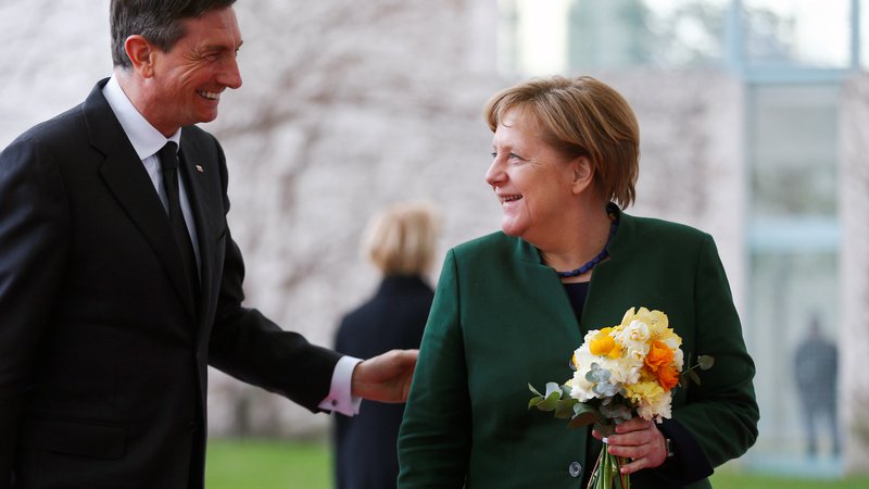 Fotografija: Srečanje Boruta Pahorja z Nagelo Merkel ob njegovem obisku Berlina leta 2017. FOTO: Hannibal Hanschke/Reuters