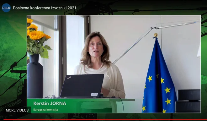 Pomembno je, da se v zeleno in digitalno transformacijo vključujejo tudi mala in srednja podjetja in zagonska podjetja ter tako ustvarjajo osnovo za inovativnost, je poudarila Kerstin Jorna. FOTO: Jože Suhadolnik/Delo
