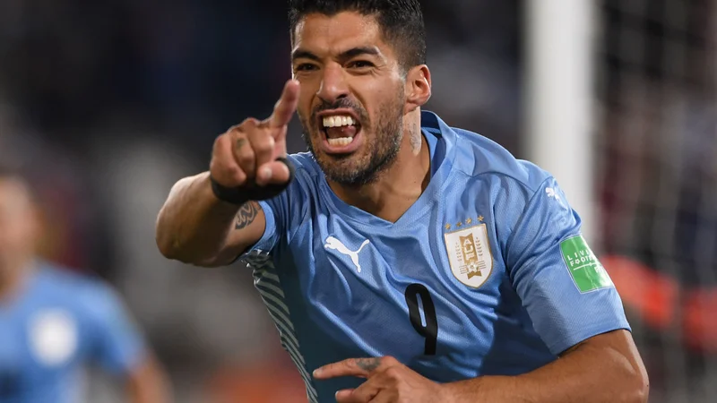 Fotografija: Luis Suarez med zadnjo akcijo urugvajske reprezentance. FOTO: Pablo Porciuncula/AFP