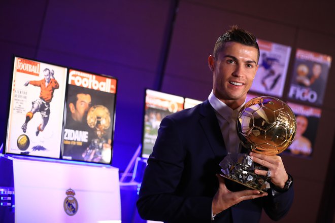 Cristiano Ronaldo je petkrat osvojil zlato žogo, nazadnje leta 2017. FOTO: Franck Seguin/AFP