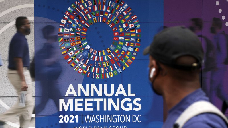 Fotografija: V Washingtonu se začenja letno zasedanje IMF in Svetovne banke, ki bo večinoma virtualno potekalo do 17. oktobra. FOTO: Alex Wong/AFP