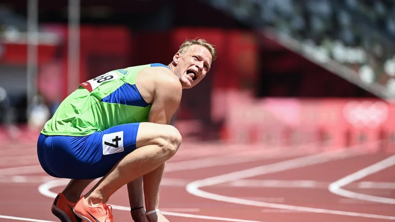 Fotografija: Luka Janežič (na fotografiji) po nastopu na olimpijskih igrah v Tokiu. FOTO: Jewel Samad/AFP