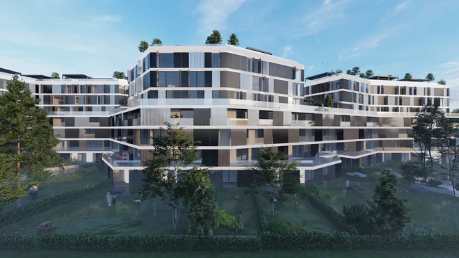 Precej stanovanj v soseski Urbana oaza bo prodanih vnaprej znanim kupcem, pravi Mihael Karner, eden od investitorjev.<br />
Računalniški prikaz: Matevž Korošec, Lab arhitekti