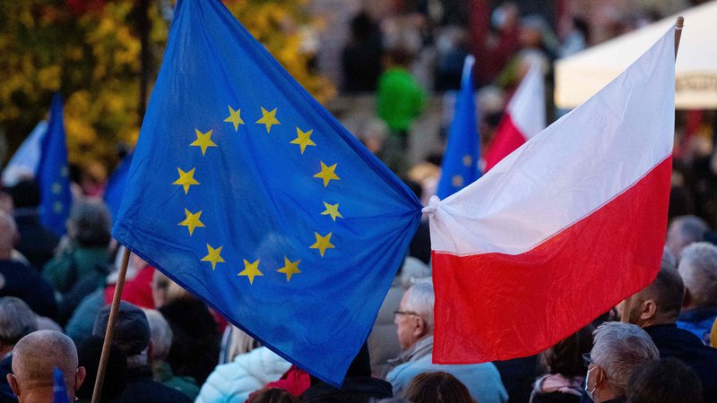 Fotografija: Poljska bi bila lahko na poti izstopa iz EU. FOTO: Mateusz Slodkowski/AFP