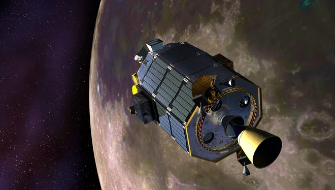 Umetniška upodobitev sonde LADEE. FOTO: Nasa