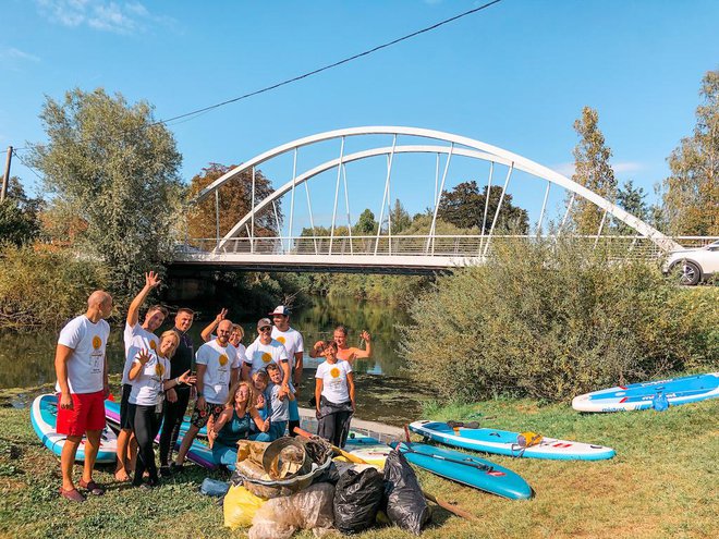 Očiščevalna akcija Ljubljanice. FOTO: #SUPportCleanWaters
