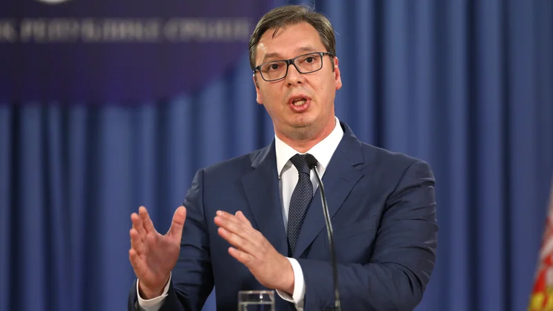 Fotografija: »K sreči smo imeli pogum zgraditi plinovod iz Rusije,« je pred zimo rekordnih cen energije povedal srbski predsednik Aleksandar Vučić. Foto Marko Djurica/Reuters