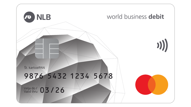 NLB Poslovna debetna kartica Mastercard World.