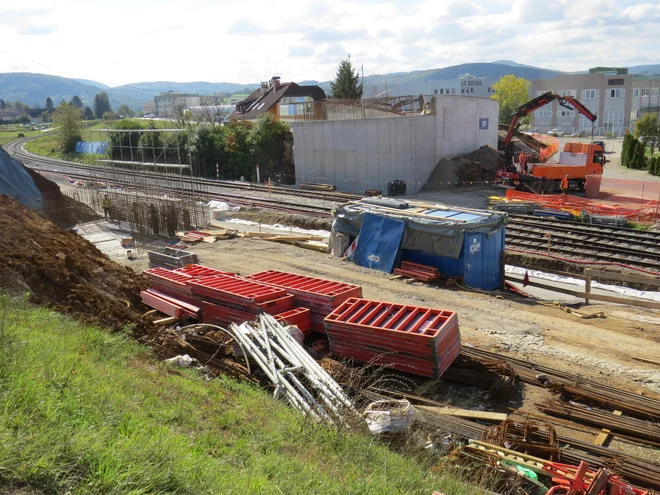 Dotrajan nadvoz so pred časom podrli, zdaj gradijo novega, širšega. FOTO: Bojan Rajšek/Delo
