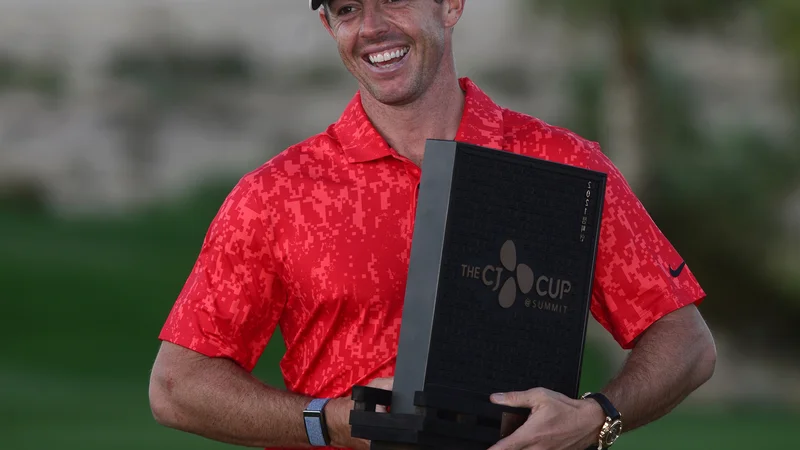 Fotografija: Rory McIlroy je imel v Las Vegasu največjega tekmeca v zmagovalcu OP Velike Britanije in lanskega PGA Collina Morikawe. FOTO: Joe Camporeale Usa Today Sports