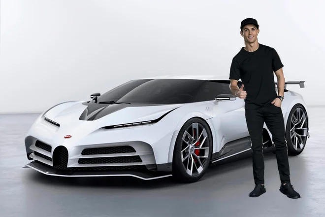 Cristiano Ronaldo ima tudi zbran oksu za športne avtomobile. FOTO: Bugatti.com
