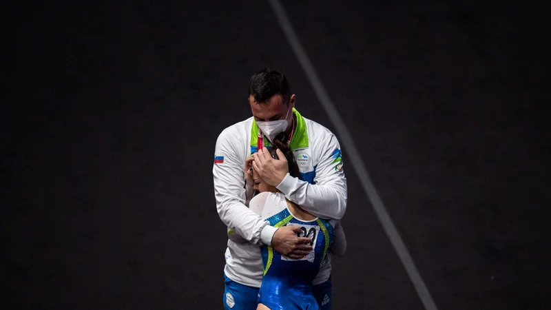 Fotografija: Tjaša Kysselef (na fotografiji) po nastopu v kvalifikacijah. FOTO: Philip Fong/AFP