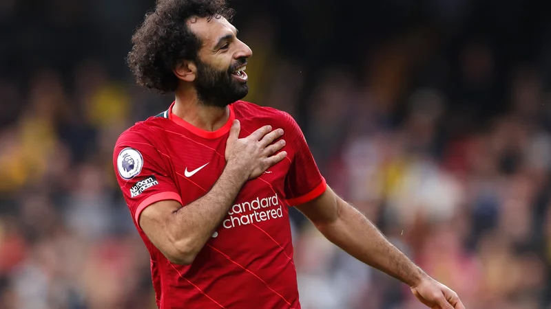 Fotografija: Dvakratni najboljši strelec angleškega nogometnega prvenstva Mohamed Salah ima visoke plačilne zahteve za nadaljevanje kariere na Anfieldu. FOTO: Andrew Couldridge/Reuters