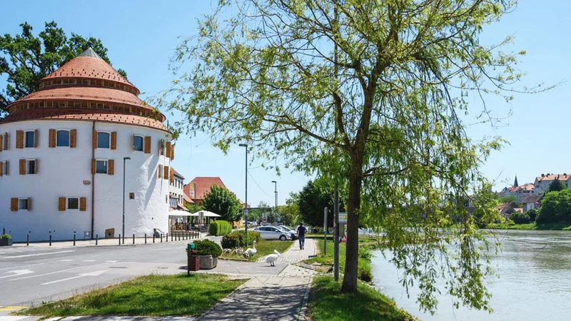 Fotografija: V 16. stoletju so stari kvadratni stolp podrli in zgradili okroglega. Pozneje so ga dvakrat povišali, v 19. stoletju je dobil tudi okna, vrata in streho, kot jih ima še danes.