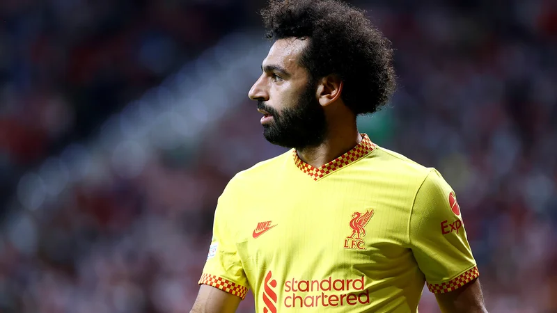 Fotografija: Mohamed Salah je z Liverpoolom v ligi prvakov sredi tedna proslavljal zmago nad Atletico Madridom. Janu Oblaku je zabil dva gola, tudi tistega zmagovitega z enajstih metrov v 78. minuti. FOTO: Juan Medina/Reuters