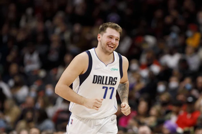 Luka Dončić je imel v Torontu veliko razlogov za veseljeFOTO: Cole Burston Afp
