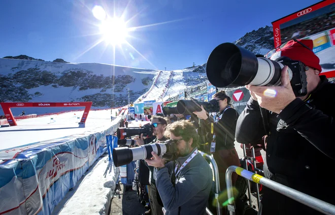 Sölden je pritegnil veliko zanimanje medijev. FOTO: Matej Družnik
