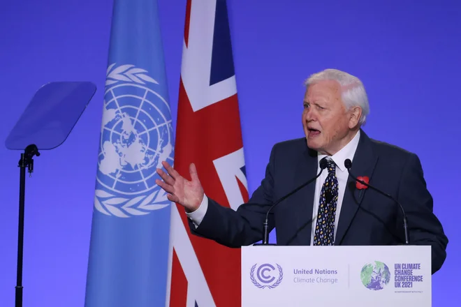 Zbrane je nagovoril tudi britanski televizijski voditelj in naravoslovec David Attenborough. FOTO: Yves Herman/Reuters
